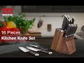 SHAN ZU 16-PCS German Steel Kitchen Knife Block Set | Classic Series