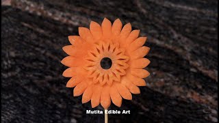 Carrot Simple Flower For Beginners | Lesson 213 | Mutita Art Of Fruit & Vegetable Carving Youtube