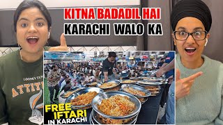 Indian Reacts To Free Iftari in Karachi | 1st Ramzan Huge Iftar | Biryani, Sharbat, Pakoray