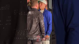 CANELO STEPS TO GENNADY GOLOVKIN AT FACE OFF - FAN PERSPECTIVE OF FIGHT WEEK FACE OFF
