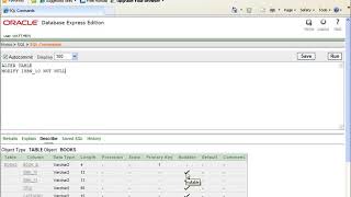 SQL with Oracle 10g XE Using ALTER TABLE to Modify Table Columns