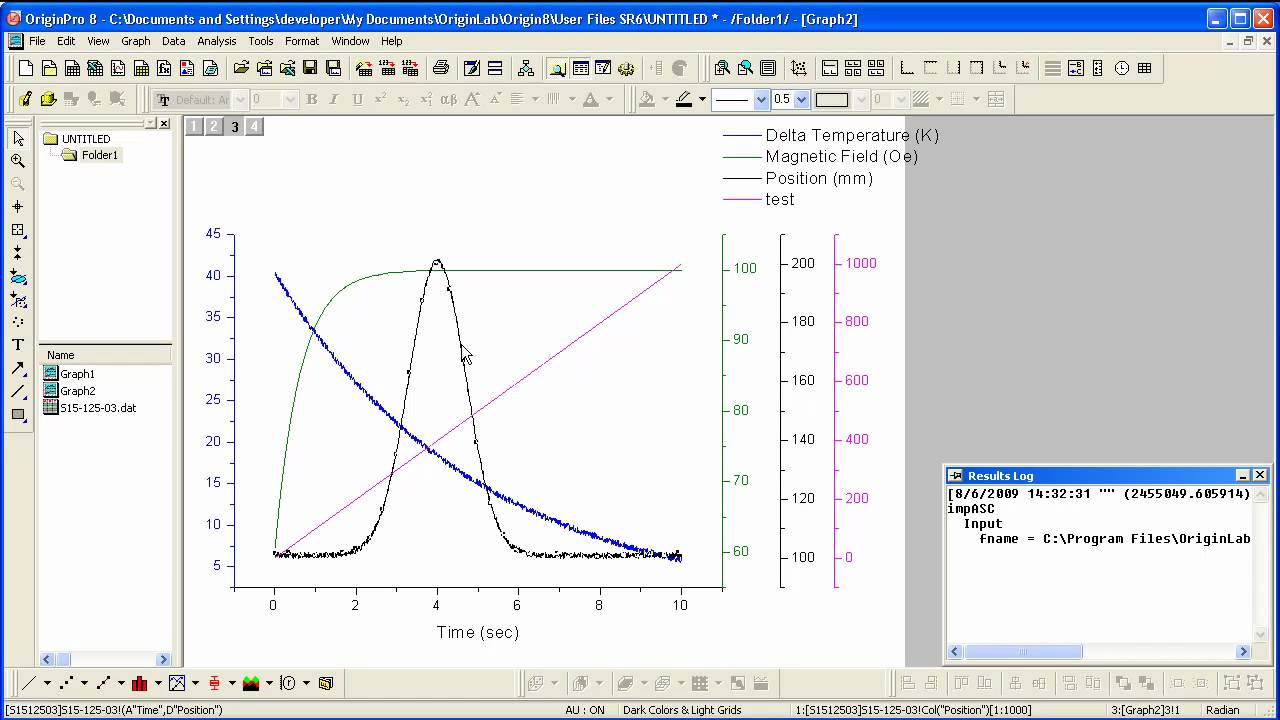 Graphing Origin 8 How To Make A Multi Y Plot Using Pre Installed