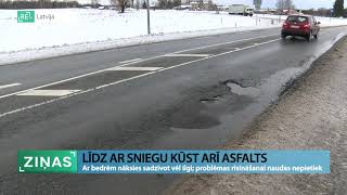 ReTV: Līdz ar sniegu kūst arī asfalts; ar bedrēm nāksies sadzīvot vēl ilgi