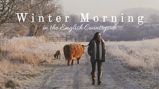 Cozy winter morning: frosty English countryside, gardening, slow living