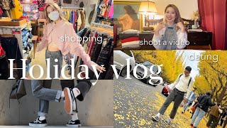 【古着屋さん巡り\u0026購入品紹介】休日vlog🍁/青山の古着屋さんでお買い物🛍/ブラックデニムおそろコーデ👫👖