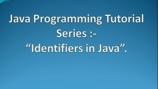 5. Identifiers in Java