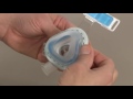 Removing and attaching the gel forehead pad from TrueBlue mask | Philips | Nasal mask