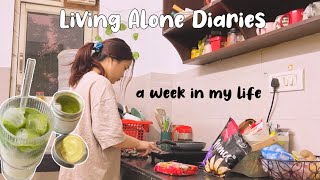 Living Alone Diaries 🍝🍵/ a week in my life 🧶/ cute amazon package📦✂️ / life of a