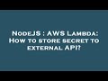 NodeJS : AWS Lambda: How to store secret to external API?