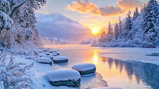 Winter December Scenery With Calming Music❄️soft Piano Music, Relieve Stress And Stop Overthinking