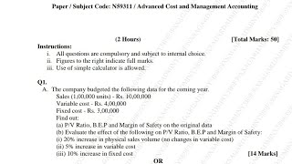 S ❤️University Solution❤️2024| MARGINAL COSTING|COST\u0026MANAGEMENT|ACCOUNT Mcom Nep| Tybcom/tybaf Sem6