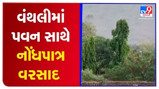 Rain showers with strong gusts of wind in Vanthli, Junagadh. Farmers worried | TV9News