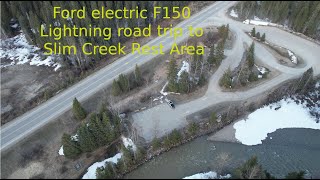 Ford electric F150 Lightning Platinum | Trip from Prince George, BC to Slim Creek Rest Area