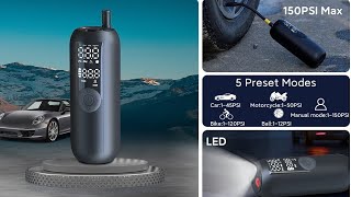 The Best air compressor car - Woowind LP1 Tire Inflator Portable Air Compressor 150 PSI Bike Pump