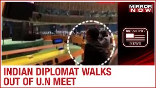 First Secretary Mijito Vinito walks out of UNGA hall after Pak criticises India