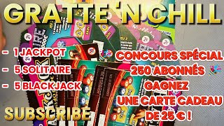 🎉 JACKPOT, BLACK JACK, SOLITAIRE – Grattage FDJ \u0026 Concours Carte Cadeau 25 € !