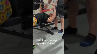 My bench press max set with 135lbs (bodyweight 110lbs)