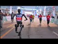 Robot in the race. Humanoid robot in Beijing’s half marathonTechnology a helping hand at sports.