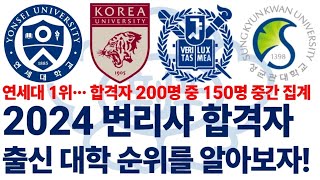 2024년 변리사 합격자들의 출신 대학 순위에 대해 알아보자!