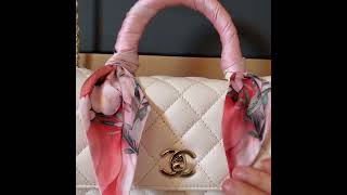 Chanel coco handle white caviar mini bag elitefashionus