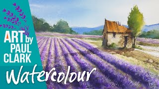 How to paint a Lavender Field in Watercolour - step by step.