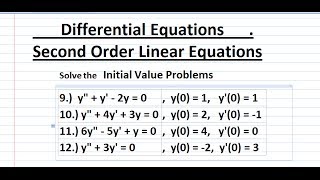 How to Solve Initial Value Problems (Second Order Differential Equations)