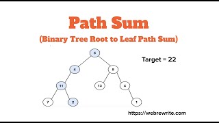 Path Sum | LeetCode 112 | Binary Tree Root to Leaf Path Sum Equal to a Given Number