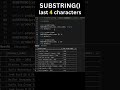 SUBSTRING Function | SQL String Functions #short #sqlbasics #ai #ml #datascience #coding #sql