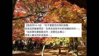 劉利未傳道 ＿「每日靈糧：提摩太前書第4章」搭配江秀琴牧師 美國慕主先鋒教會 晨禱進度