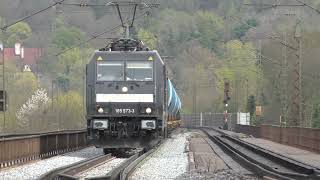 Beacon Rail Electric Locomotive w. Tank Car Train across Danube Bridge