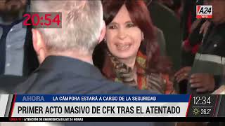 ✋ Primer acto masivo de CFK tras el atentado I A24