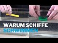 Warum können Schiffe aus Stahl schwimmen? Schwimmen und Sinken Experiment #2 für die Kita