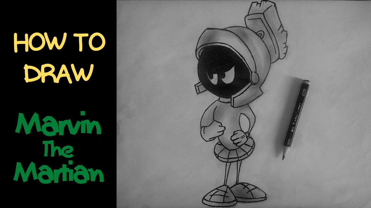 How To Draw Marvin The Martian | Speed Drawing - YouTube