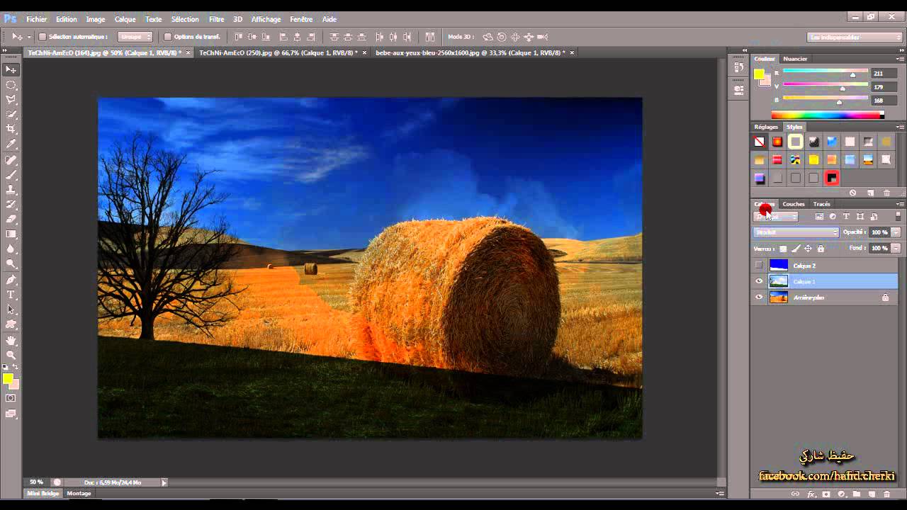 094 Adobe Photoshop تعرف تداخل ألوان طبقات الصورة - YouTube