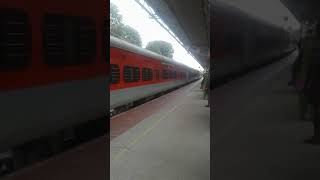 Amazing Indian Railways -NELLAI EXPRESS passing a railway station in Tamil nadu