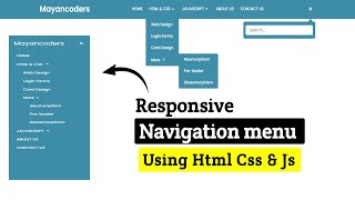 Create a Stylish Responsive Navigation Bar | HTML CSS JavaScript | Mayancoders
