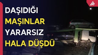 Avtomobil gətirən TIR qəzaya uğradı