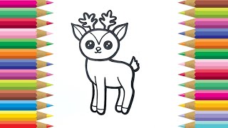 Christmas Reindeer Drawing - Christmas Drawing|Easy Drawings Of Cute Things And Animals Easy To Draw