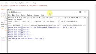Python Program to Compute a Polynomial Equation