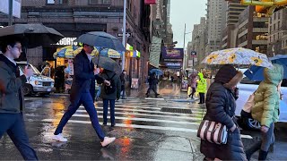 New York Cit: Manhattan Raining Chinatown Little Italy | Lower Manhattan Saturday Live