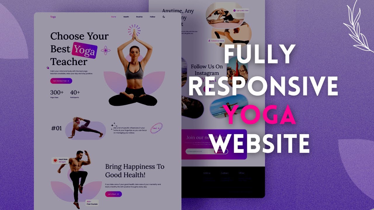 Fully Responsive Yoga Website Html Css Js Dark Light Mode Youtube