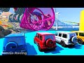 gta v spiderman crazy car racing by trevor mega ramp jump challenge