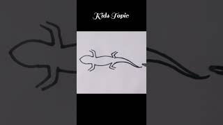 Lizard  drawing easy step by step/Lizard drawing#shorts