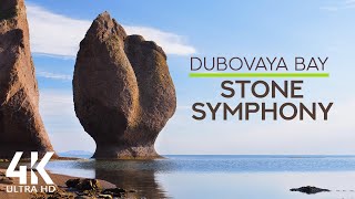 8 HOURS Softest Wave Sounds to Sleep, Study or Relax - 4K Stone Symphony of Dubovaya Bay, Russia