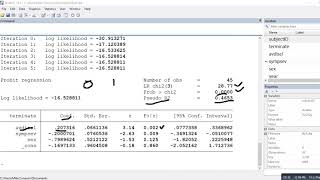 Probit regression demo using Stata (via dropdown menus)