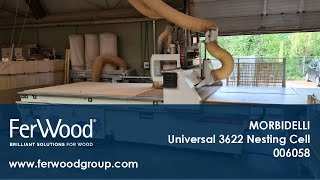 CNC Machine Centres With Flat Tables in action - MORBIDELLI Universal 3622 Nesting Cell - 006058