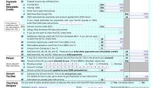 IRS Form 1040 walkthrough (Payments & Refundable Credits)