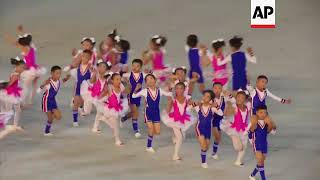 'Mass-gymnastic' display at Pyongyang stadium