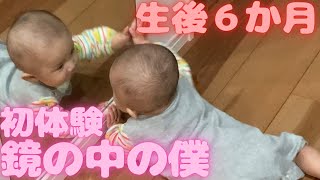 【生後6ヶ月】初めての鏡に驚きながら遊ぶ赤ちゃん