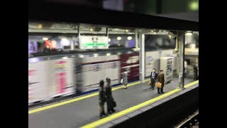 【Nゲージ】~夜の駅を通過する貨物列車~　自宅レイアウト